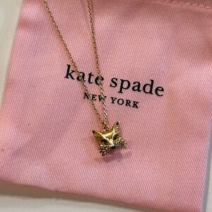 Kate Spade Fox Pendant Necklace – Gold-Tone – Like New